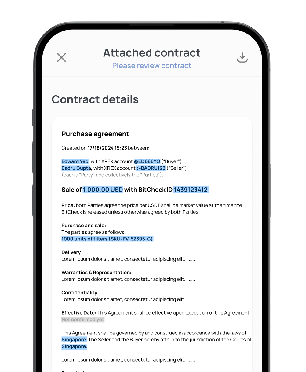 Bitcheck Contract